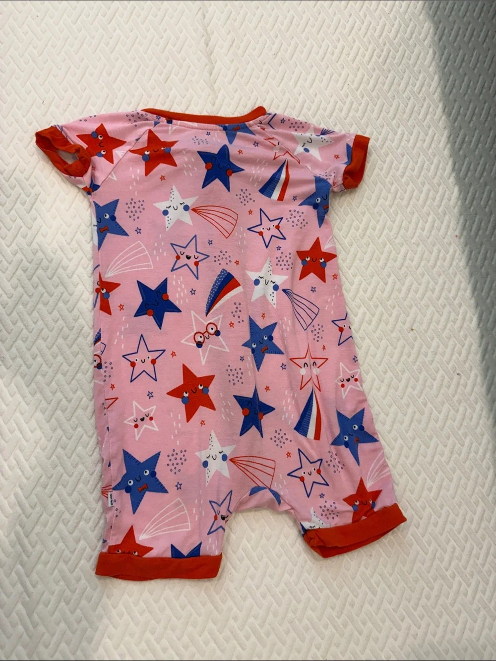Little Sleepies Play, 12-18mo. Pink Star-Print One-Piece Romper.